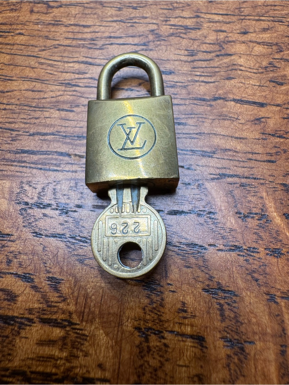 Louis Vuitton Vintage Brass Padlock & Key Set #226